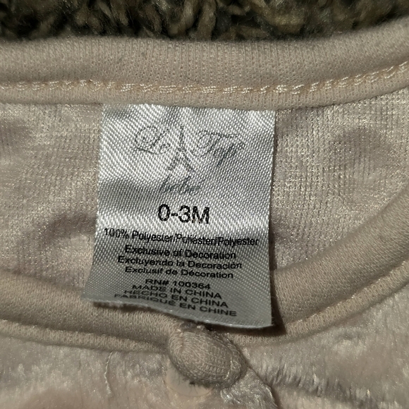 Bebe Le Top Pink Minky Dot "Cute & Kind" Baby Set – 0-3M Jacket & Pants - Picture 4 of 4